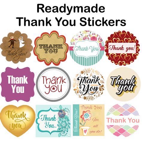 Readymade Stickers Thank You Dicesry T And Favor