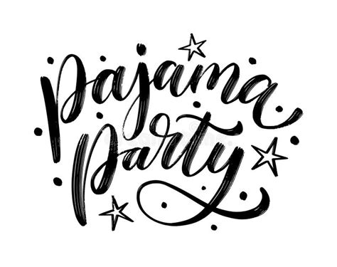 pajama party text sleepover party pajamas night slumber party stock vector illustration of