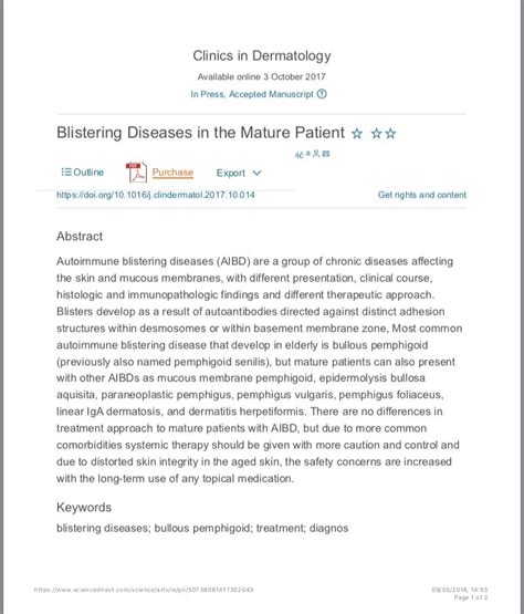 Pdf Blistering Diseases In The Mature Patient
