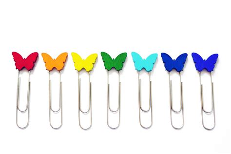 Set Of 7 Butterfly Paper Clips T For Her Butterfly Etsy