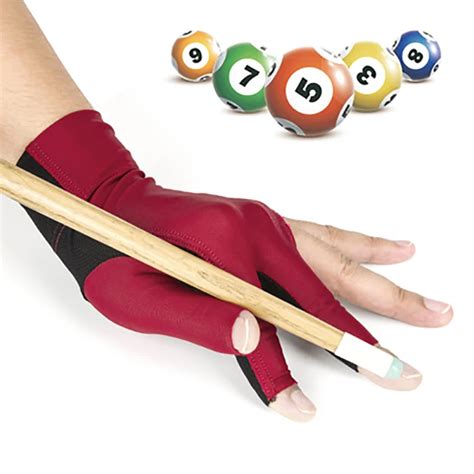 Snooker Billiards Lycra Material Three Finger Gloves Billiards A Pair