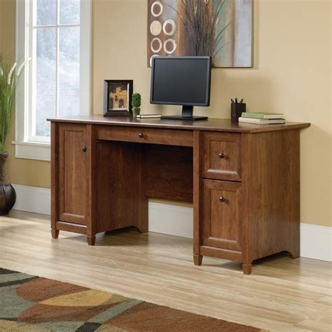 Any area becomes an elegant work station with the. Sauder Edge Water Computer Desk in Auburn Cherry - 419395