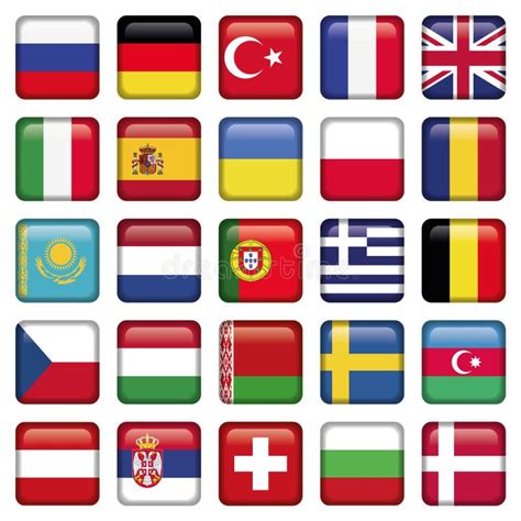 Europe Icons Squared Flags Stock Vector Illustration Of Italy 31121579