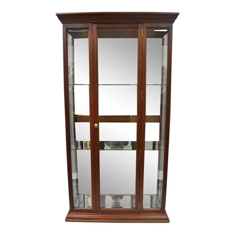 Mahogany Wood And Mirror Glass Display Curio China Cabinet Chairish