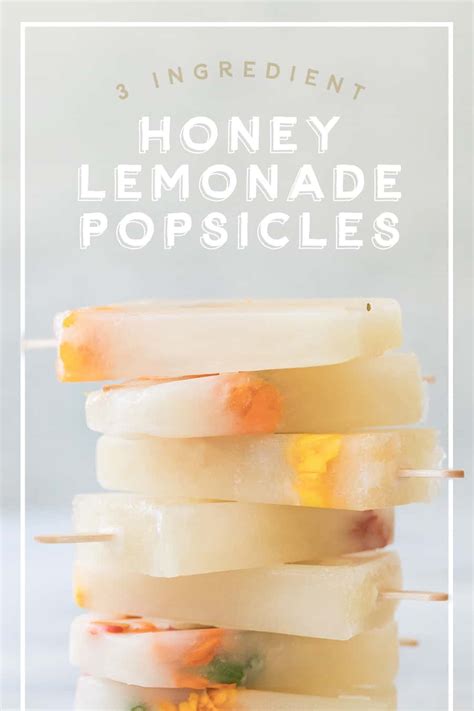 Three Ingredient Honey Lemonade Popsicles Sugar And Charm