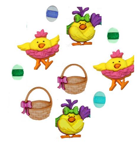 Easter Cluck Novelty Buttons For Sewing And Crafts
