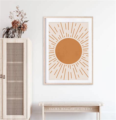Living Room Wall Art Sunrise Abstract Art Digital Print Etsy
