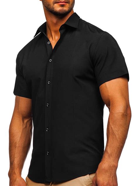 Camisa De Manga Corta Para Hombre Negro Bolf 17501 Negro