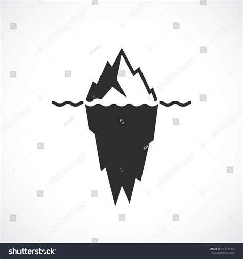 Iceberg Black Silhouette Vector Illustration On เวกเตอร์สต็อก ปลอดค่า