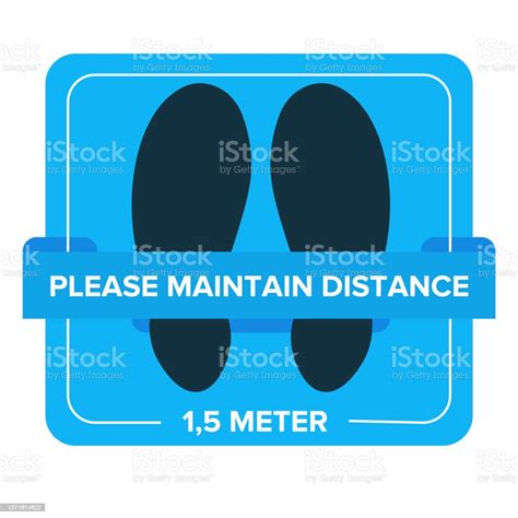 Please Maintain Distance 15 Meter Sticker Floor For Social Distancing