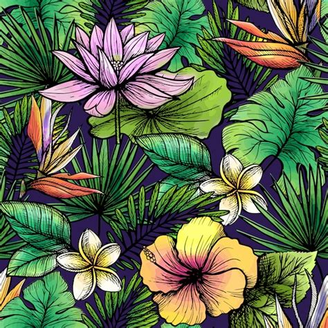 Tropical Seamless Pattern Free Vector