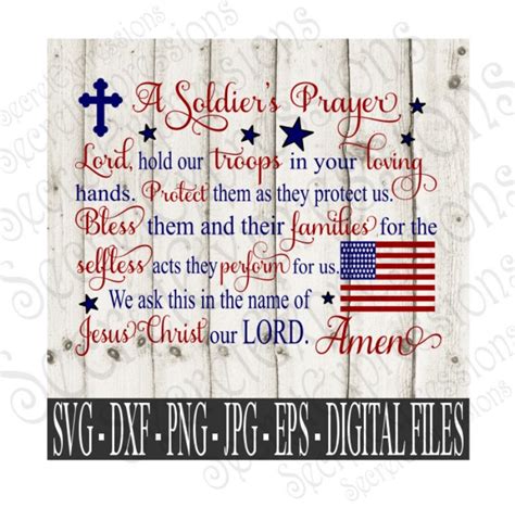 A Soldiers Prayer Svg Veterans Day Svg Memorial Day Etsy