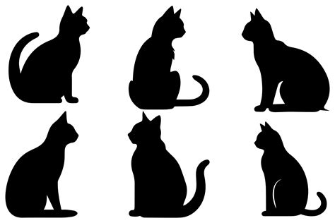 cats silhouette bundle 6 designs graphic by jesmindesigner · creative fabrica