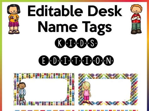 Editable Student Name Tags Kids Edition Teaching Resources