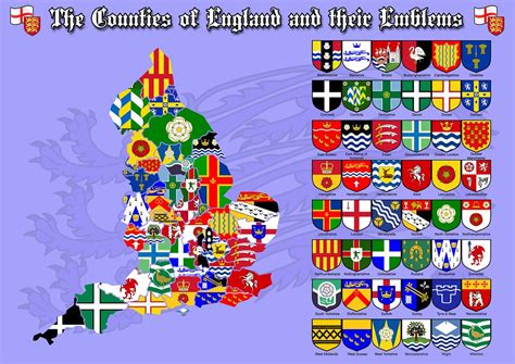 The national flag of the united kingdom is the union jack, also known as the union flag. The Counties of England, their flags & emblems | Included ...