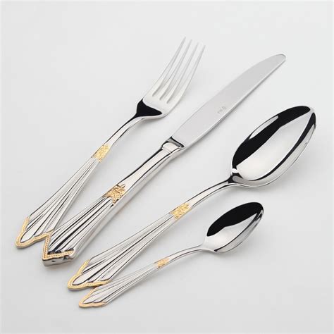 Gold Cutlery Set Luxury Flatware Sets Stainless Steel Table Knife Fork