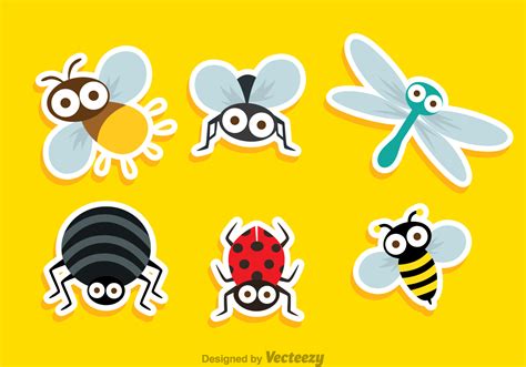 Insect Cute Sticker 102454 Vector Art At Vecteezy
