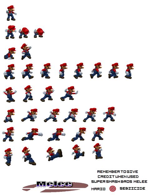 Super Smash Bros Melee 3d Mario Sprite Sheet By Sebzicide On Deviantart