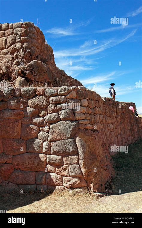 Las Ruinas Incas De Puka Pukara Cuzco Los Andes Perú América Del