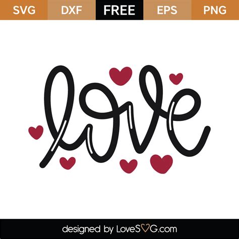 Free Love SVG Cut File Lovesvg