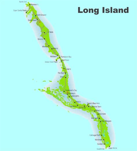Detailed Map Of Long Island Bahamas