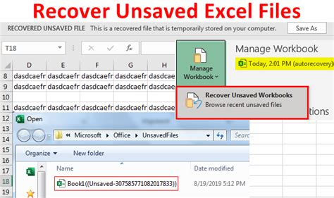 How To Recover Unsaved Excel Files Or Workbook