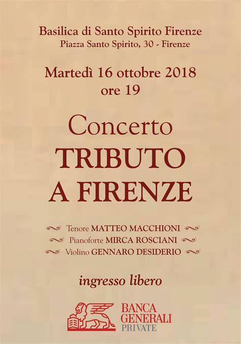 Concerto Tributo A Firenze Basilica Di Santo Spirito