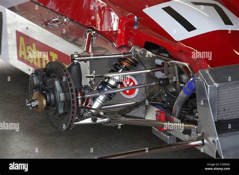 Front Wheel Suspension On Formula 2 Race Car Stock Photo Alamy