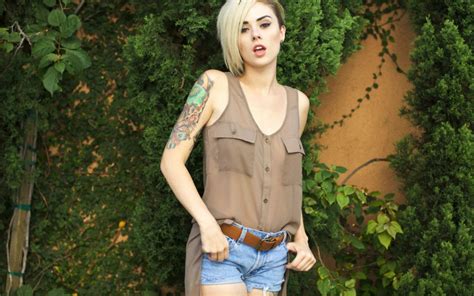 Alysha Nett Women Model Tattoo Blonde Wallpaper X
