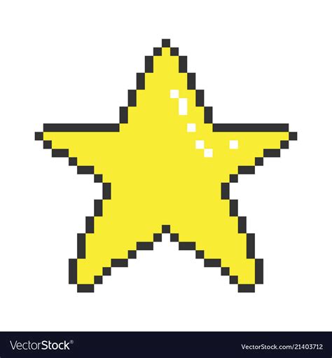 Pixel Art Star Royalty Free Vector Image Vectorstock