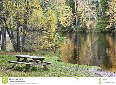 Bench At The Lake Stock Photo Image Of Landscape Outdoors 19855522