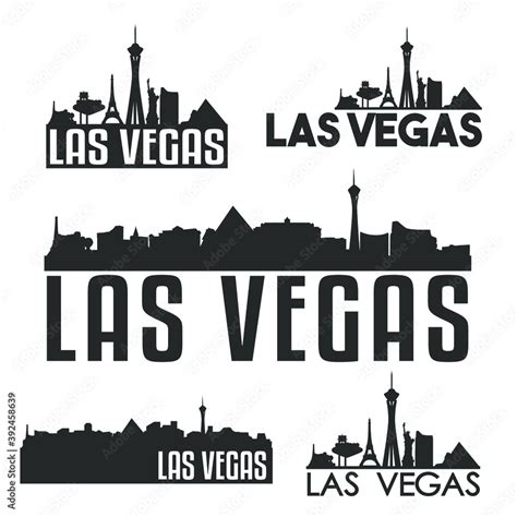 Las Vegas Nevada Usa Flat Icon Skyline Silhouette Design City Vector