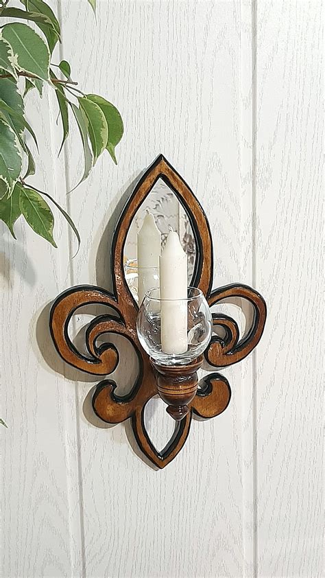Pair Of Wooden Wall Sconces Wall Wooden Candlestick Wood Etsy In 2021