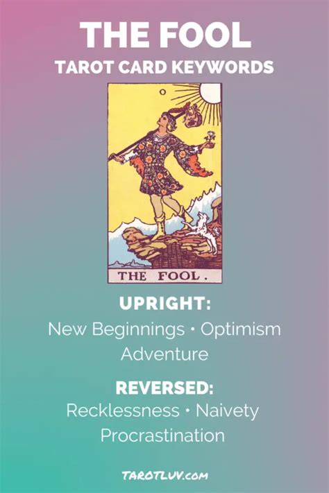 The Fool Tarot Card Meaning Major Arcana Tarotluv