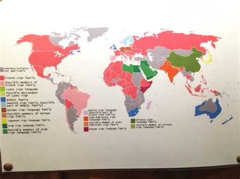 Map of sign language families. Seen in Mundolingua, a language museum in Paris. : MapPorn