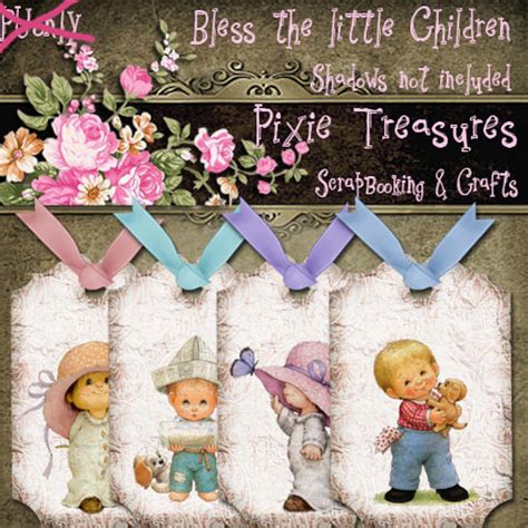4 Printable Bless The Little Children Tags Etsy