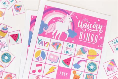 Free Printable Unicorn Bingo Party Delights Blog