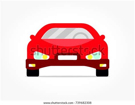 Flat Red Car Icon Cartoon Vector Stock Vector Royalty Free 739682308