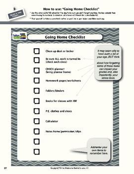 Going Home Checklist With Sample By Solutions For Student Success