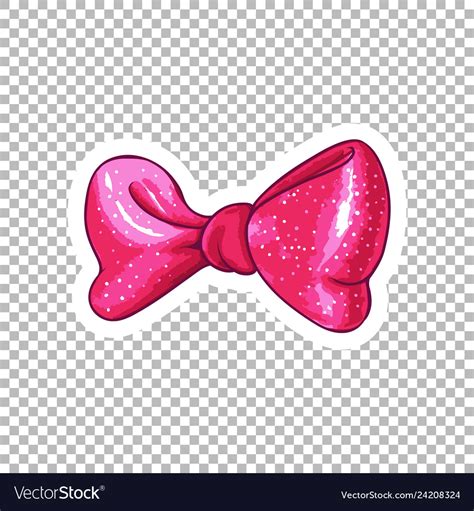 Pink Bow Hand Drawn Cartoon Royalty Free Vector Image