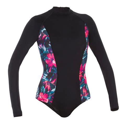Long Sleeve 1 Piece Swimsuit With Back Zip Dani Foamy Decathlon