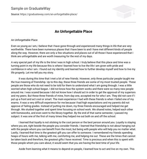 My Unforgettable Vacation Essay Unforgettable Vacations Composition Essay