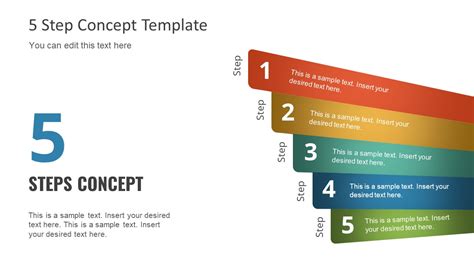 Free Powerpoint Five Step Concept Slidemodel