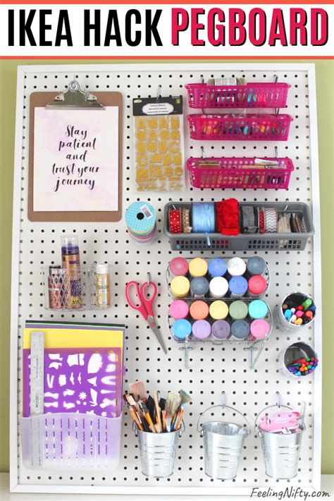 At one point i was considering the ikea shelves too, but then fell in love with the pegboard craft room ideas. DIY Pegboard for Craft Room with Dollarstore accessories ...