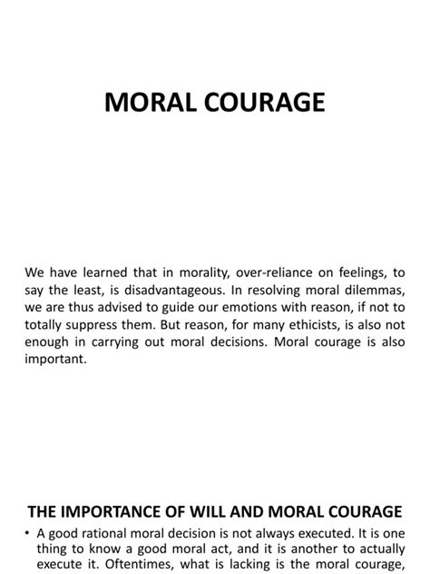 Moral Courage Morality Courage