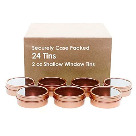 Mimi Pack 24 Pack Tins 2 Oz Shallow Round Tins With Clear Window Lids