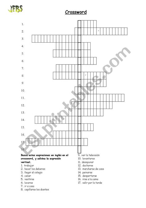 Daily Routines Crossword Worksheet Live Worksheets Vrogue Co
