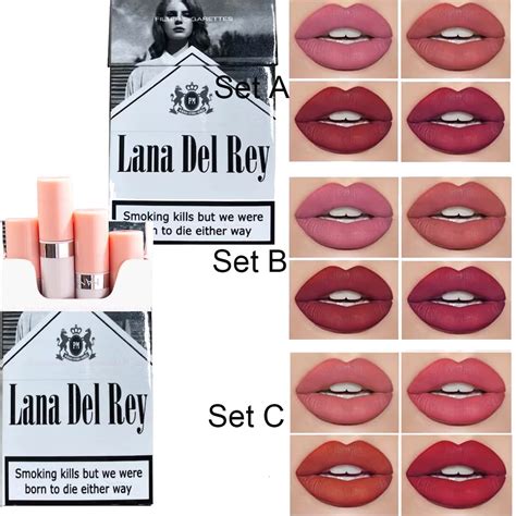 Us 36 00 Lana Del Rey Box Matte Cigarette Lipsticks Set Little Smoke Tube Lipsticks Sets