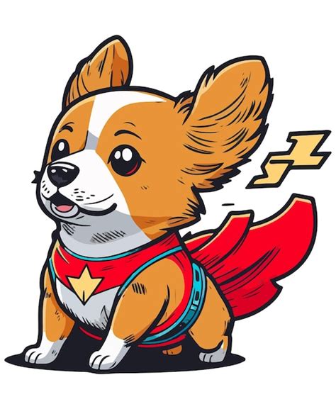 Premium Vector Cute Cartoon Superhero Dog Vector