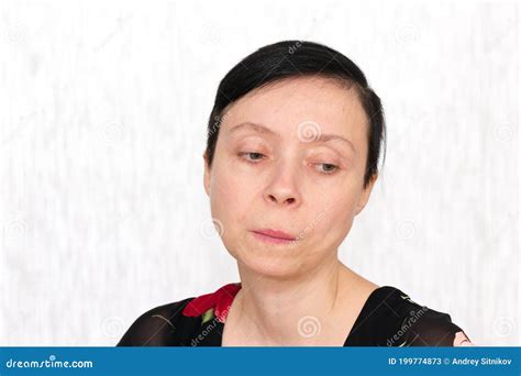 Portrait Of An Emotionless And Pensive Woman Stock Image Image Of